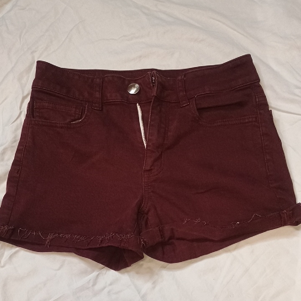 American Eagle Outfitters Red Jean Shorts Relaxed Fit